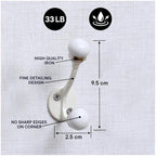Indian Shelf 6 Pieces Double Prong White Decorative Coat Hooks Unique Coat Rack - Image 4