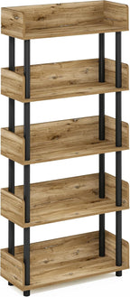 Furinno TURN-N-TUBE 5-Tier Display Shelf, Storage Shelves, Book Shelf, Open - Image 5