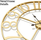 Cuspin Large Wall Clock for Living Room Decor, 30 Inch Gold Wall Clock - Image 4