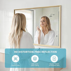 Oak Wood Effect Framed Wall Mirror, 30x40 Rectangle Mirror, Anti-desilvering - Image 3