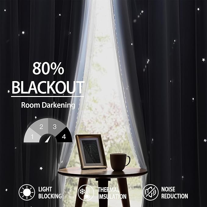 XiDi Blue Curtains for Bedroom, Girls Room Blackout Curtains, Kids Room - Image 6