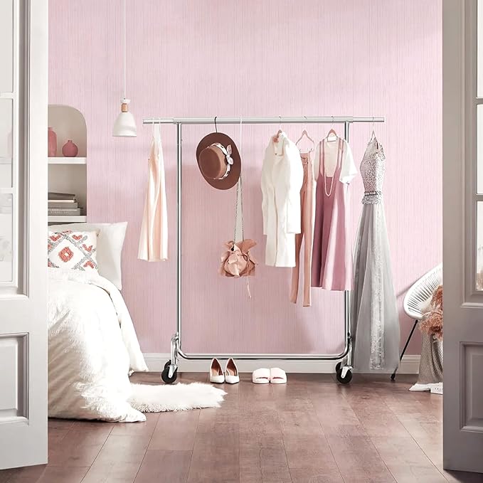 Pink Grasscloth Peel and Stick Wallpaper Vintage Texture Removable Waterproof - Image 7