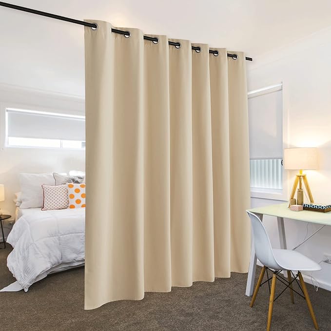 RYB HOME Room Divider Curtains Total Privacy Screen Thermal Insulated - Image 3