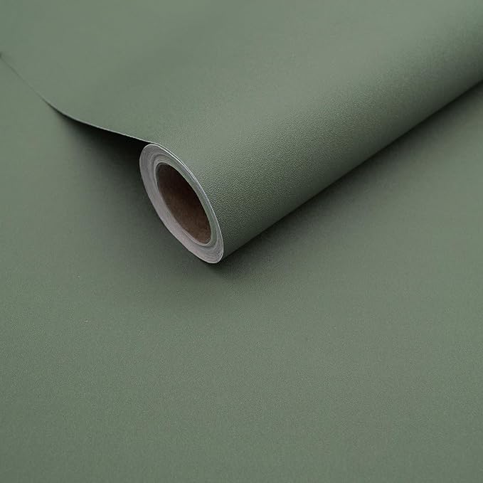 Yancorp 16"x120" Matte Sage Green Peel and Stick Wallpaper Removable Contact by YancorpHomeDecor