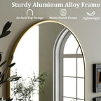 HARRITPURE Arched Wall Mirror – 26"x38" Arch Bathroom Mirror Metal Frame Vanity - Image 4