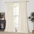 NICETOWN Ivory White Velvet Curtains 144" Length 52" Wide, Luxury and Thick by NICETOWN