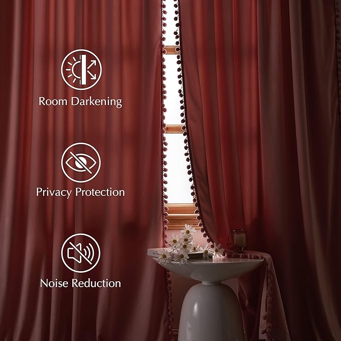 NICETOWN Blush Pink Velvet Curtains 84" Long - Image 4