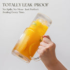 KEMORELA Large 26oz Clear Glass Mug with Handle and Sliding Lid – Aesthetic Ribbed Tumbler for Iced Coffee, Smoothies & Hot Drinks – Reusable Travel Cup with Straw, Dishwasher Safe (Ribbed Tumbler)