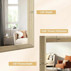 Oak Wood Effect Framed Wall Mirror, 24x36 Rectangle Mirror, Anti-desilvering - Image 4