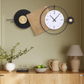 37.7X21Inch Large Modern Wall Clock Geometric Dial-Solid Wood Metal Frame by Wecreatemoderndesign