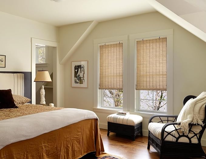 LazBlinds Cordless Bamboo Blinds, Natural Light Filtering Roll Up Shades - Image 5