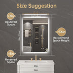 LOVESPEJO 22"x30" Backlit Mirror Bathroom, Lighted Bathroom Mirror - Image 9