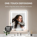 USHOWER LED Bathroom Mirror 24x32 Inch Tempered Glass - Image 2