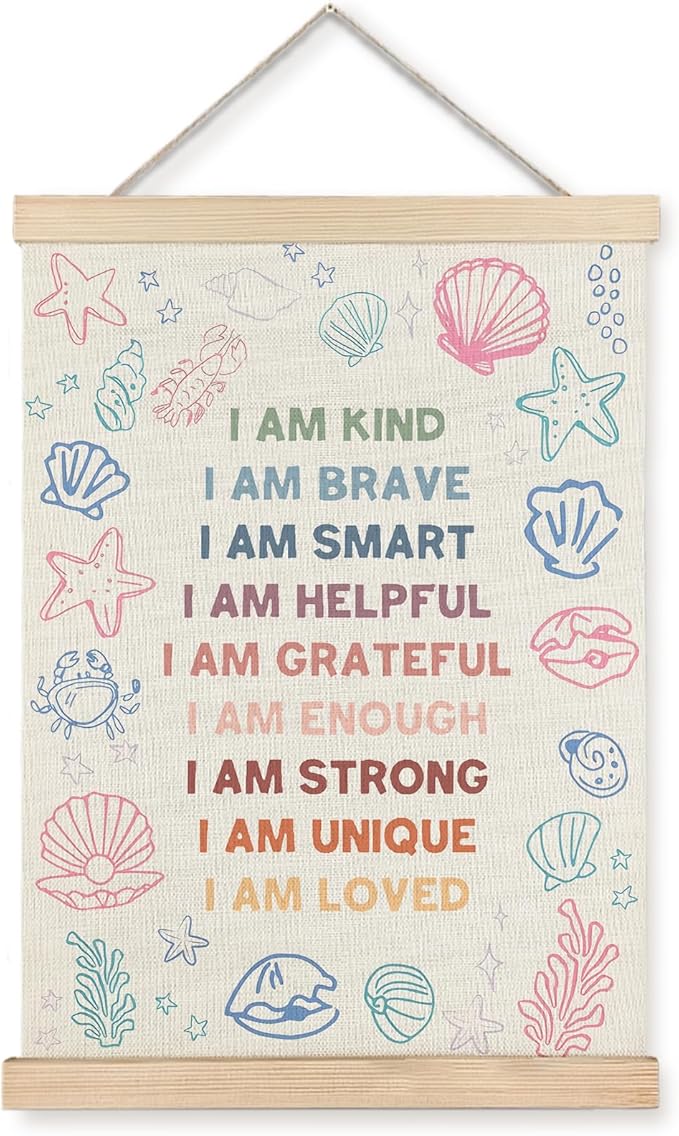 Yomisex Ocean Under the Sea Nursery Kids Wall Art Poster, Positive Affirmations by VintageHomeDecor