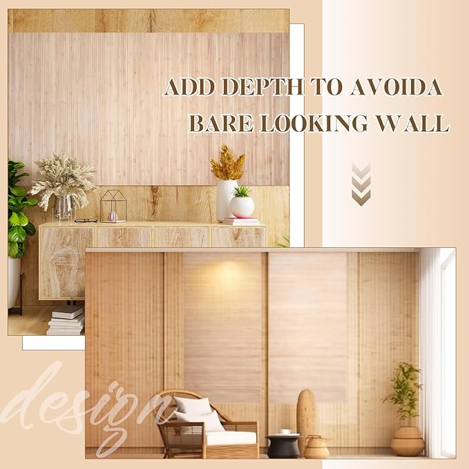 Juexica 2 Pcs Natural Bamboo Wall Panel 16 x 96 Inch Bamboo Covering Renewable - Image 6
