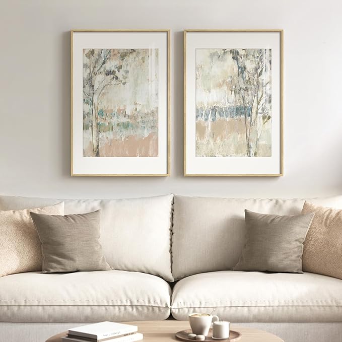 Framed Neutral Abstract Landscape Wall Art by Cuspin