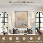 Battery Operated Wall Sconce Set of Two, Dimmable Modern LED Rechargeable Wall - Image 2