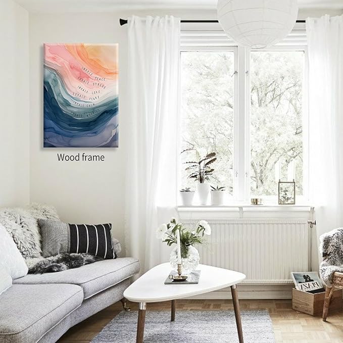 Mental Health Poster Inhale Exhale Meditation Wall Art 12x16 inch Framed - Image 6