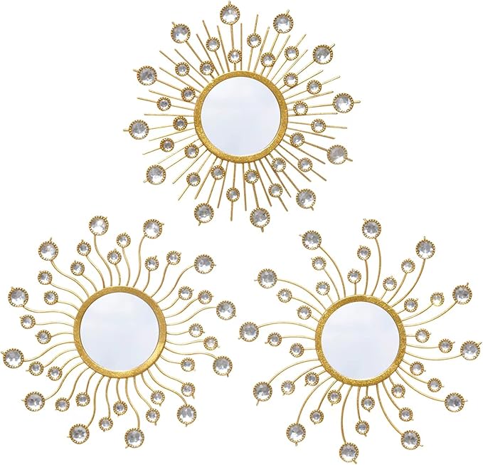 Mirror Wall Decor Wall Mirrors Decorative Sunburst Boho Mirror Gold Mirror Wall by wotieuns