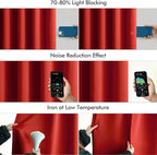MIULEE Christmas Red Back Tab Blackout Curtains 90 Inches Long 2 Panels Set - Image 5