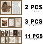 ANERZA 16 PCS Framed Boho Eclectic Wall Art Decor, Abstract Wall Collage Kit - Image 2