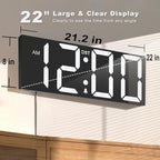 JALL 22'' Large Digital Wall Clock, Big LED Number Dispaly, Night Light - Image 2