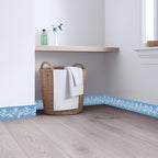 Blue Floral Wallpaper Border 196x4 Inch Peel and Stick Wall Border Elegant - Image 4