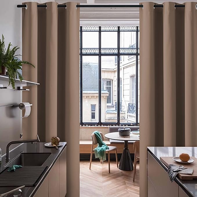 RYB HOME Blackout Curtains for Living Room, Thermal Insulated Soundproof Drapes - Image 2
