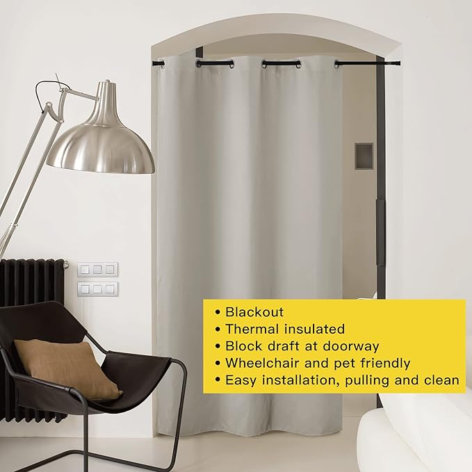 NICETOWN Faux Folding Accordion Doors, Front Door Curtains, Privacy Blackout - Image 8