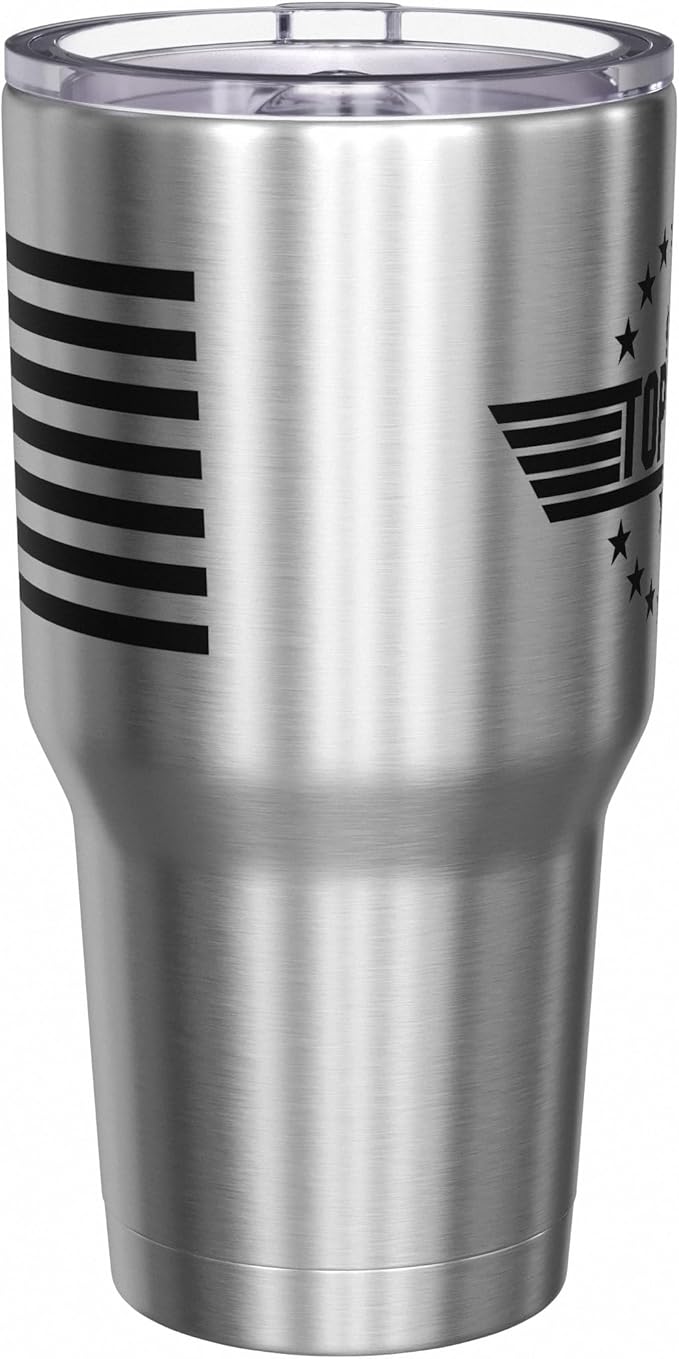 We The People Holsters - Top Dad - Coffee Tumbler - American Flag Coffee Travel Mug - Engraved Tumbler - Double Insulated Tumbler - 30 oz