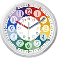XFM Learning Clock for Kids 8 Inch Silent Wall Clocks Battery Operated Colorful by XFMWallClock