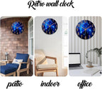 Blue Wall Clock Battery Operated 14 Inch Modern Wall Clock Non Ticking Glass - Image 7
