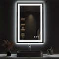 LED Mirror for Bathroom, 24x36 Inch Gradient Front and Backlight LED Bathroom by VanPokins-GlobalHighEndLEDBathroomMirrorBrand