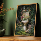 AtterrirArt Framed Funny Bathroom Wall Art, 12 * 16inch, Vintage Toilet Bowl - Image 2