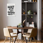 Retro Black And White Newspaper Poster What If It All Works Out Canvas Wall Art - Image 7