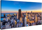 AIYISU Sunset Chicago Wall Art USA City Wall Decor Chicago Skyline Picture by HOME