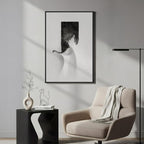 Framed Modern Black and White Abstract Wall Art, Contemporary Canvas Prints - Image 3