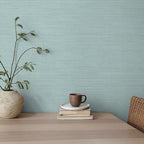 Tempaper Textured Seaglass Green Horizontal Faux Grasscloth Removable Peel and - Image 7