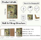 Framed Vintage Duck Canvas Wall Art, Rustic Farmhouse Animal Family Pictures - Image 6