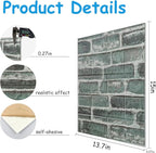 3D Wall Panels Peel and Stick in Green，20 PCS XPE Foam 3D Wallpaper, Faux Brick - Image 2