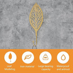 MOROBOR 4Pcs Decorative Leaves Iron Hooks - Image 3