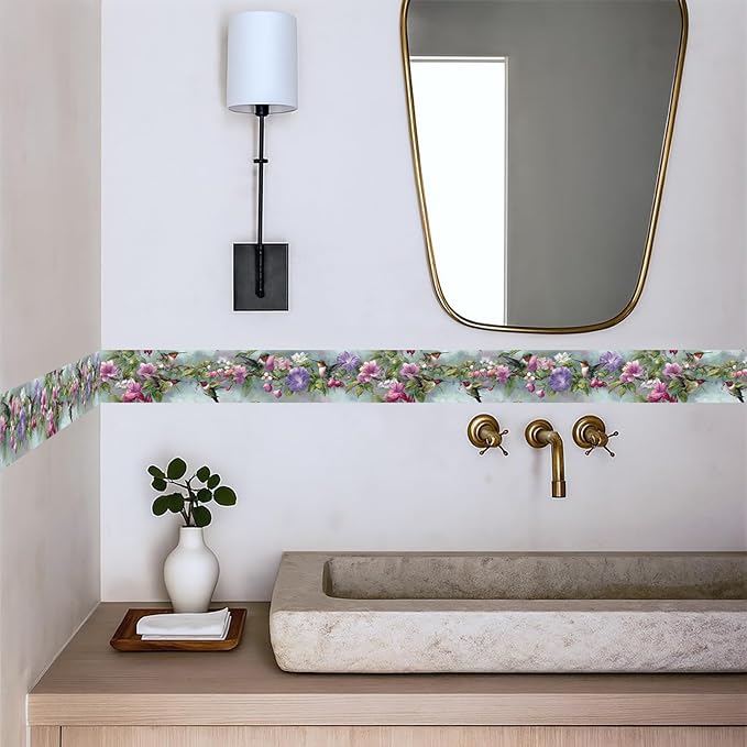 Morning Glory Wallpaper Border 196x4 Inch Removable Wall Border Peel and Stick - Image 6