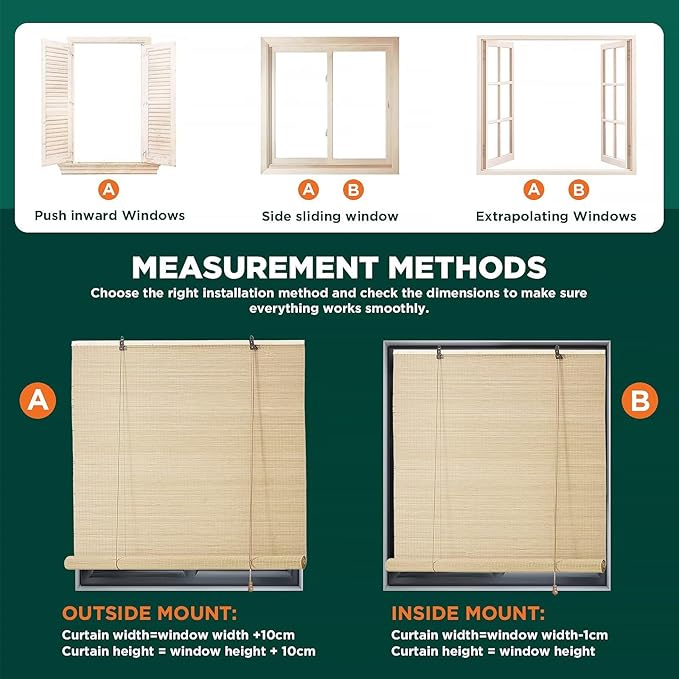 Bamboo Blinds for Interior Windows Easy to Install Bamboo Shades for Indoor - Image 7