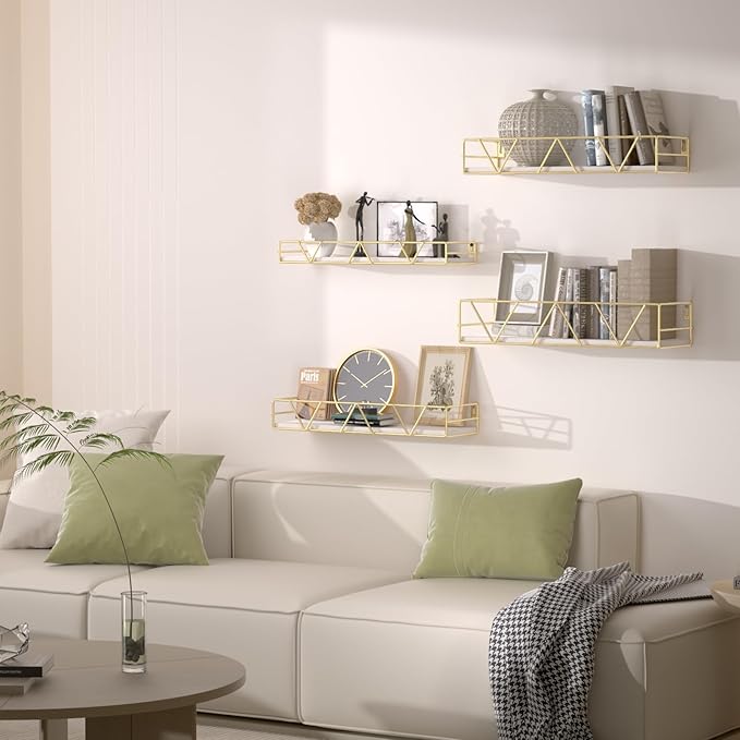 Amaoot Floating Shelves Set of 3, Home Wood Wall Shelf, Farmhouse Shelf - Image 2
