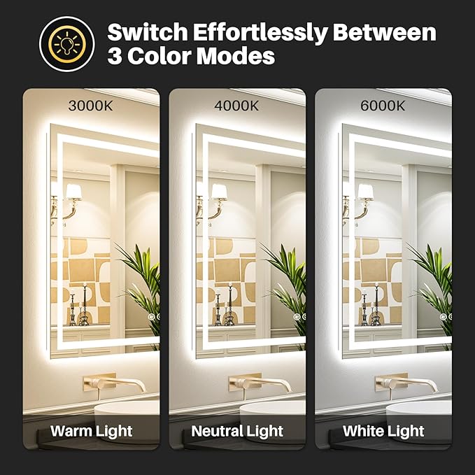 Briivue 55x40 Inch LED Bathroom Mirror - Image 5