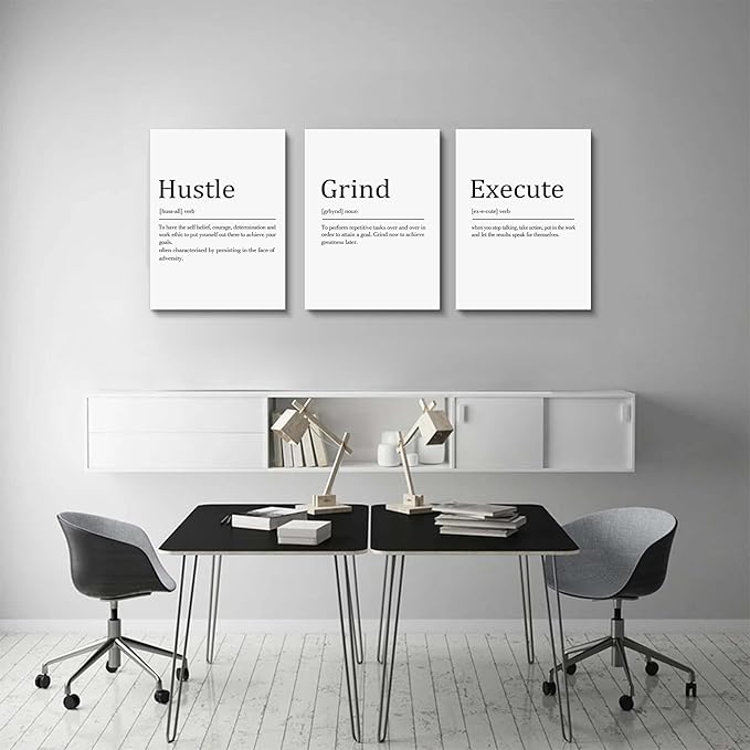 Hustle Grind Execute, Inspirational Wall Decor Art - Image 3