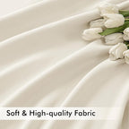 MIULEE Beige White Back Tab Blackout Curtain 96 Inch Long 2 Panels Set - Image 6
