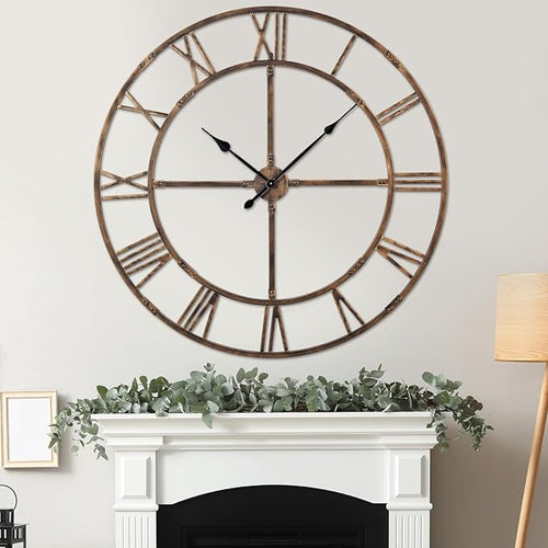 48 Inch Large Wall Clock for Living Room Decor – Easy-Assembly Silent by WallClockDecor
