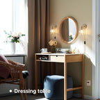 Shenmoyl Plug in Wall Sconce, Transparent Tulip Glass Lampshade Wall Light - Image 4