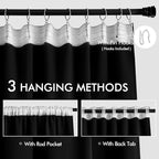 MIULEE Black Back Tab Blackout Curtains 84 Inch Length 2 Panels Set - Image 3
